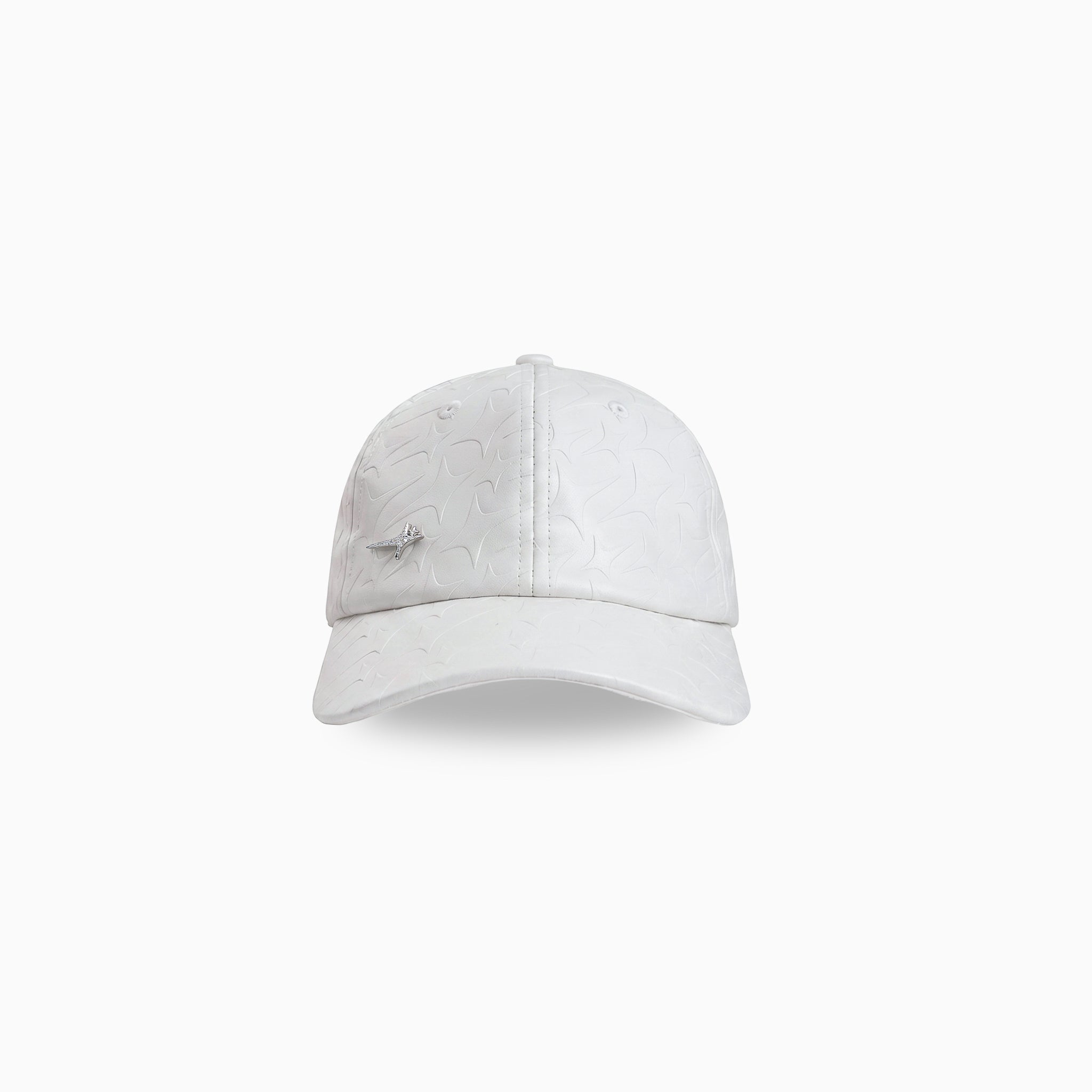 Leather Monogram cap - Blanc & Moissanite